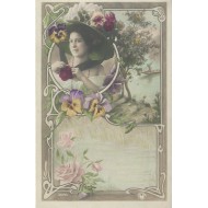Carte Postale Style Art Nouveau